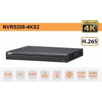 NVR IP 8 Canali 4K Ultra-HD 12Mpx 320Mbps H.265 - Serie Pro - Dahua - NVR5208-4KS2