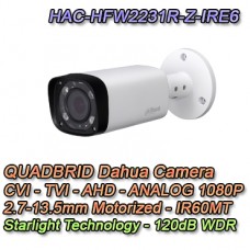 Telecamera Dahua 1080P 4in1 Starlight IR60 Motorizzata WDR - HAC-HFW2231R-Z-IRE6 