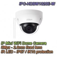 Telecamera Wireless Mini Dome IP 3MP 2.8mm - Dahua - IPC-HDBW1320E-W 