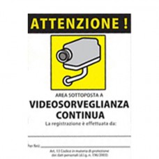 Adesivo obbligatorio per aree videosorvegliate - ADESIVO AREA VIDEOSORVEGLIATA Led e Varie